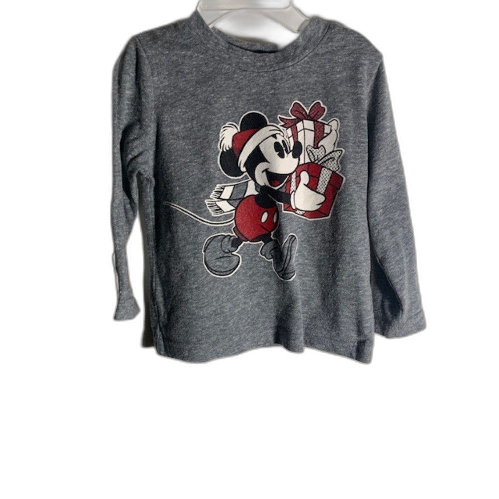 BUNDLE shirts: 1 Long Sleeve Mickey Xmas shirt / 1 Marvel Long Sleeve Shirt 12M